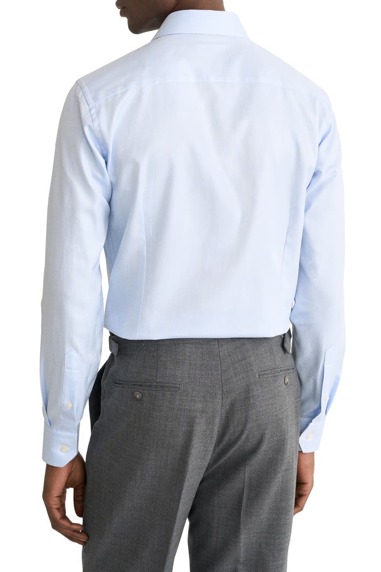 Contemporary Fit Herringbone Cotton Shirt, Alternate, color, LIGHT BLUE