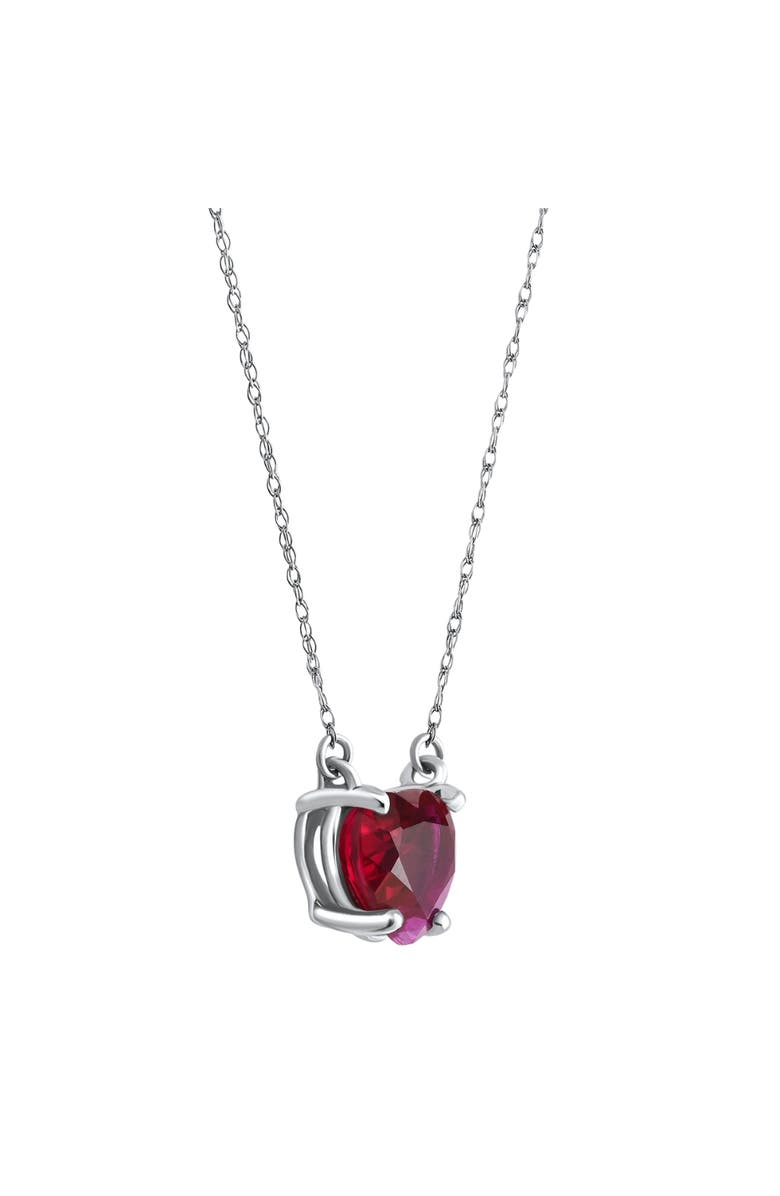 Bliss Diamond 3Ct Heart Solitaire Ruby Pendant Necklace 14k Gold Lab Grown 18", Alternate, color, 