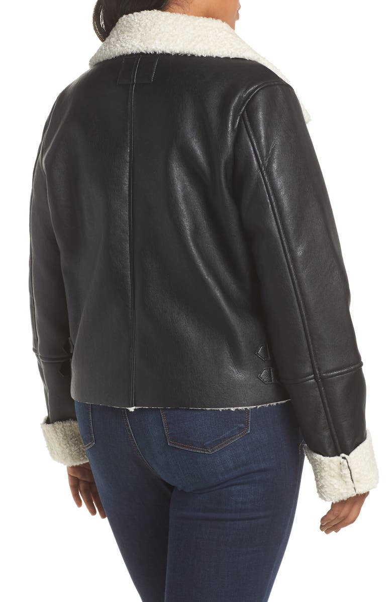 BLANKNYC Moto Jacket with Faux Shearling Lining, Alternate, color,
