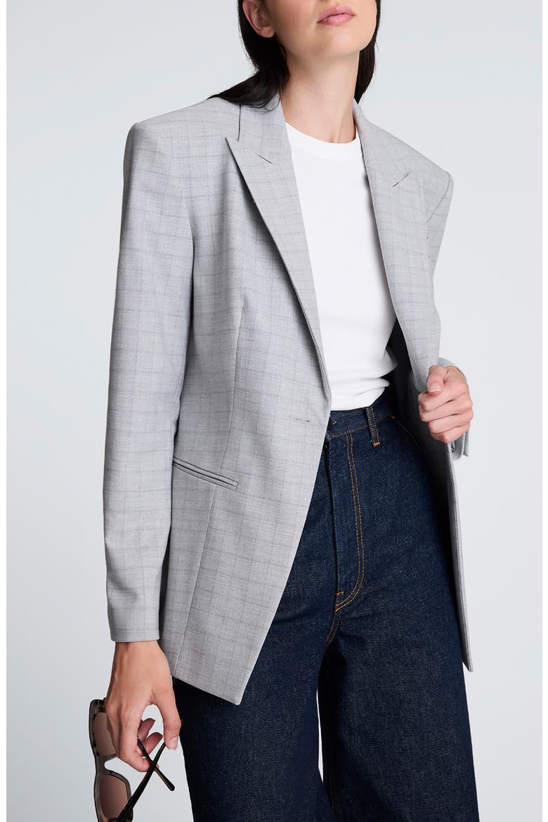Slim Fit Windowpane Plaid Jacket, Alternate, color, LIGHT HEATHER GREY MULTI