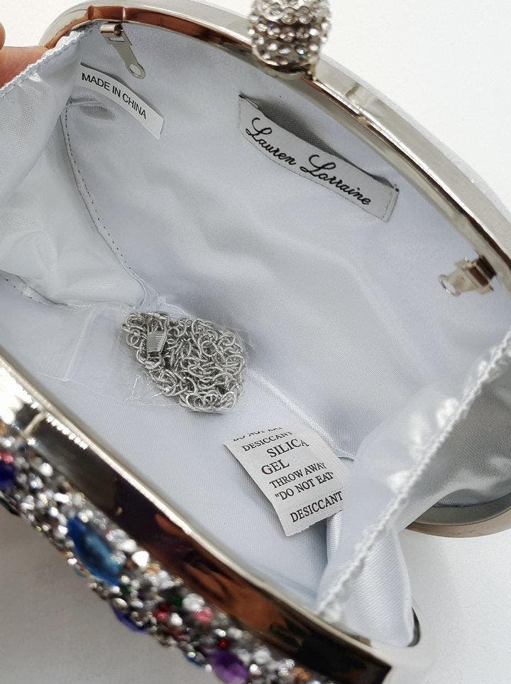 Lauren Lorraine Candice Clutch, Alternate, color, Silver Multi