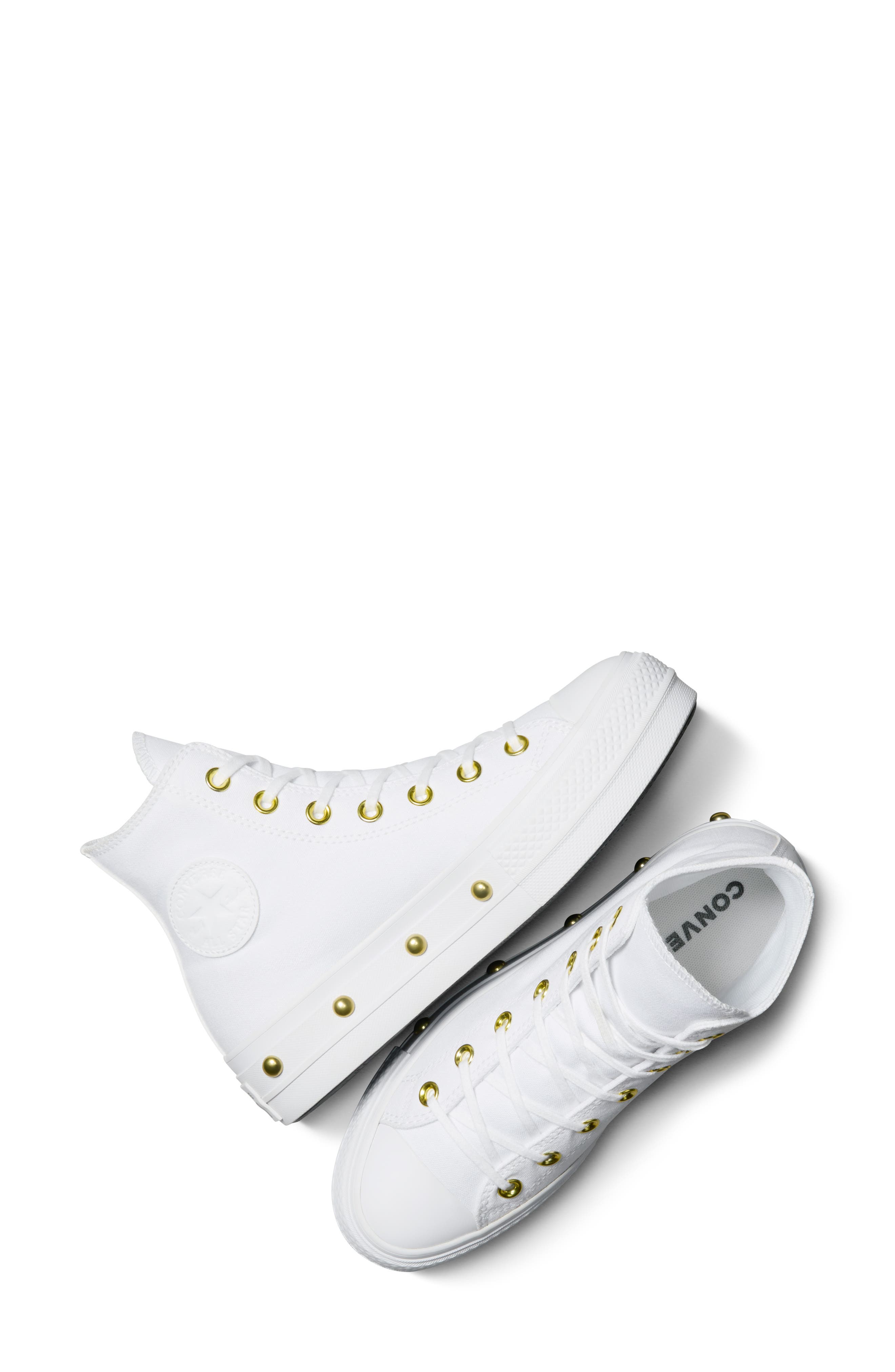 Chuck Taylor® All Star® Lift High Top Platform Sneaker, Alternate, color, WHITE/ WHITE/ GOLD