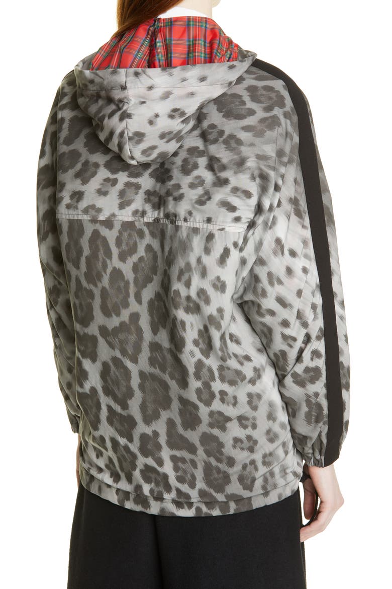 Leopard Print Hooded Jacket, Alternate, color, GREY