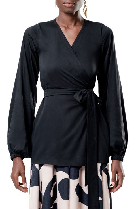 Nina Satin Wrap Top