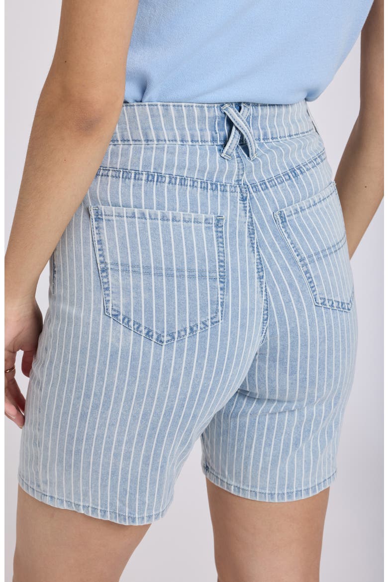 Erin High Waist Denim Shorts, Alternate, color, AZURE STRIPE