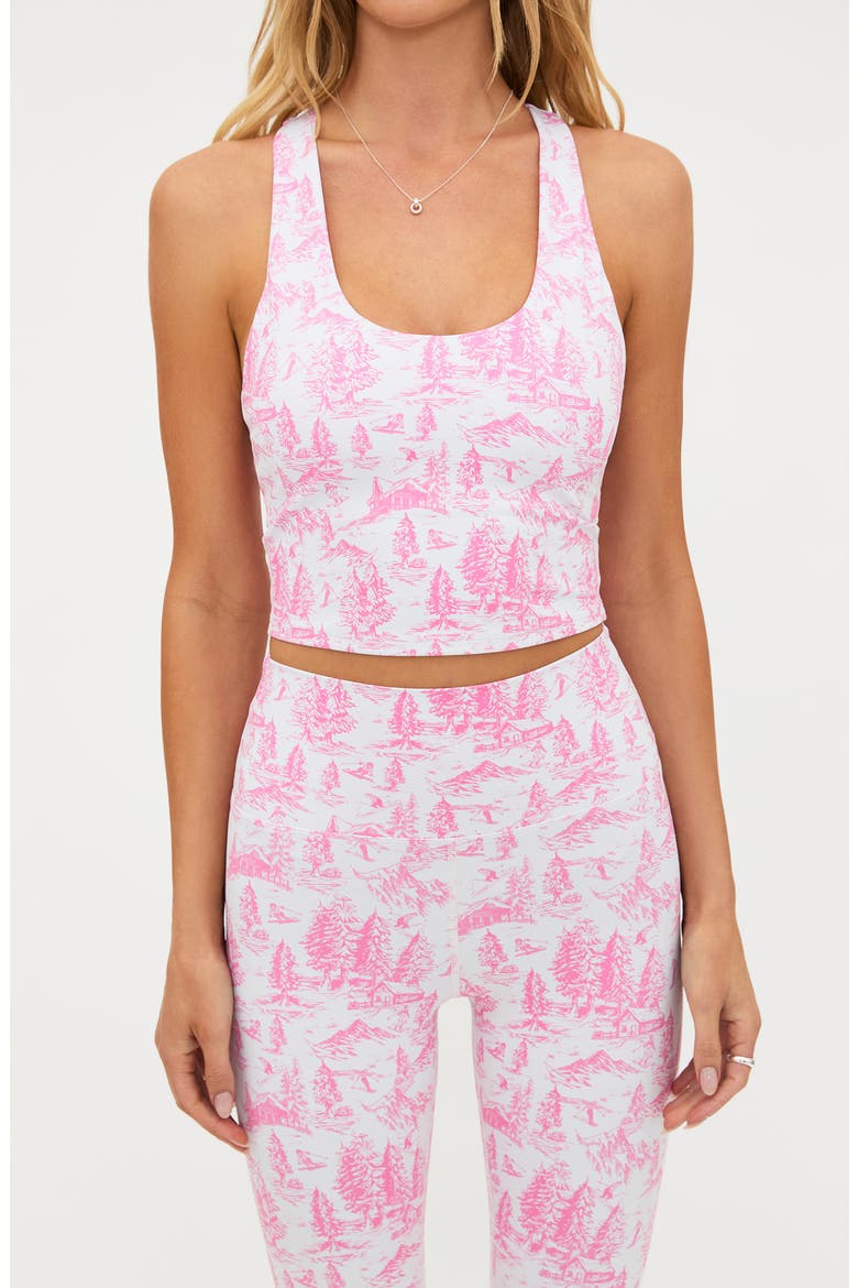 Yara Print Racerback Crop Tank, Alternate, color, POWDER PINK
