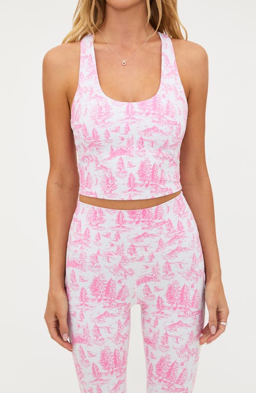 Beach Riot Yara Print Racerback Crop Tank In Pink
