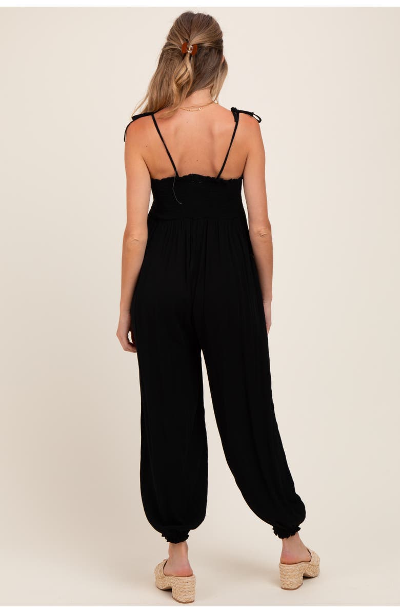 PinkBlush Smocked Button Front Shoulder Tie Jumpsuit, Alternate, color, 