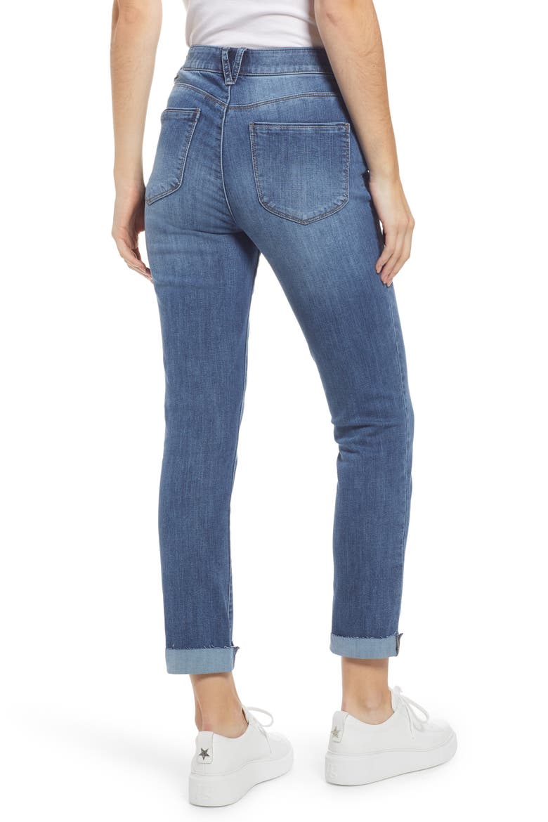 'Ab'Solution High Waist Ankle Straight Leg Jeans (Nordstrom Exclusive), Alternate, color, BLUE