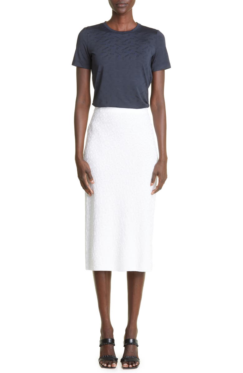 St. John Collection Logo Jacquard Jersey T-Shirt, Alternate, color, 