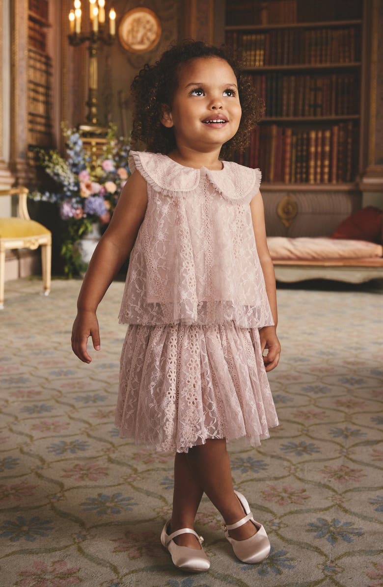 NEXT Kids' Embroidered Lace Top & Skirt Set, Alternate, color, Pink
