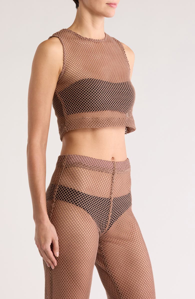 BOAMAR Filua Mesh Crop Top, Alternate, color, Coffee