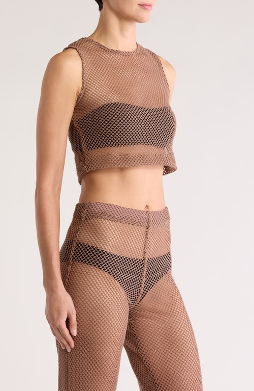 Boamar Filua Mesh Crop Top In Coffee