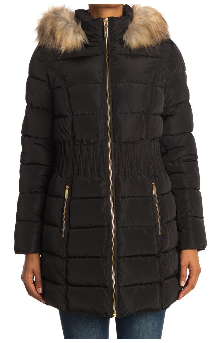 Laundry by Shelli Segal Faux Fur Hood Quilted Puffer Jacket, Alternate, color, 