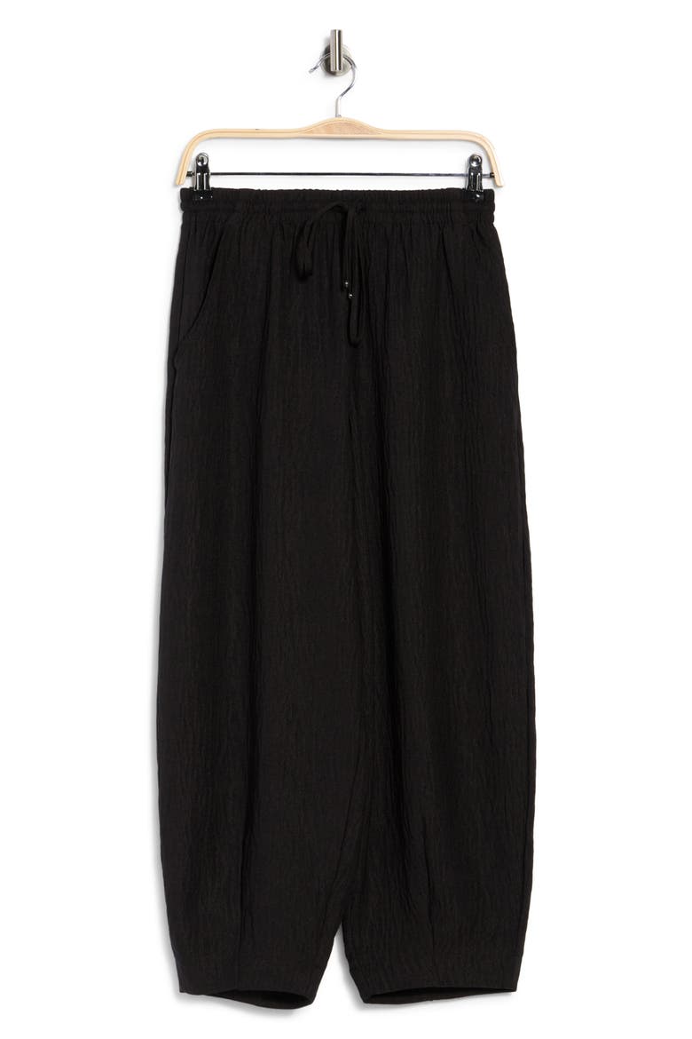 Drawstring Lantern Pants, Alternate, color, BLACK-BLACK