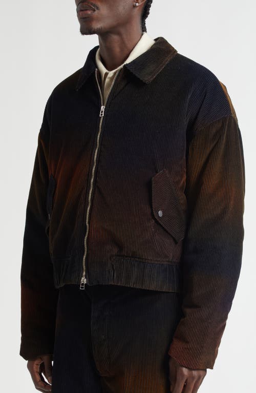 The Elder Statesman Ombre Quilted Corduroy Jacket In Blue