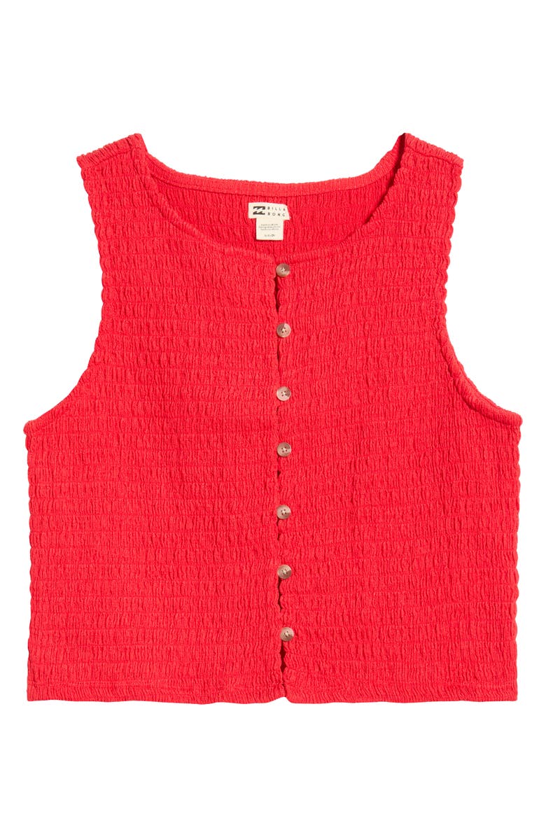Billabong Kelsey Button-Up Sleeveless Top, Main, color, Fiesta Red