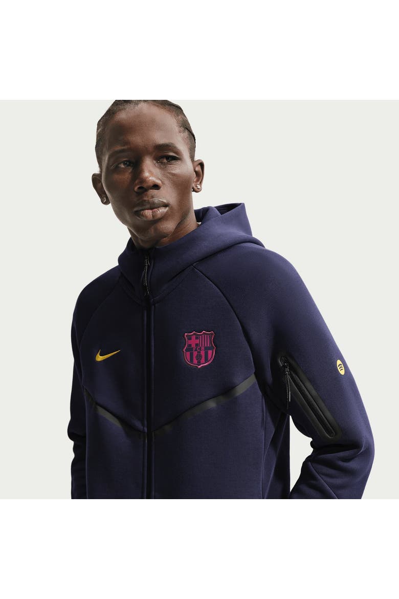 Men's Nike Navy Barcelona Tech Fleece Windrunner Raglan Full-Zip Hoodie, Alternate, color, Navy