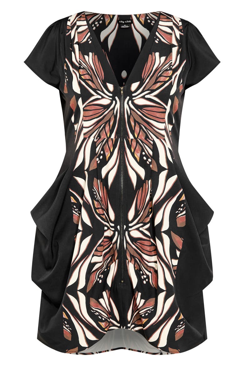 Nadia Print Tunic, Alternate, color, CHOCOLATE