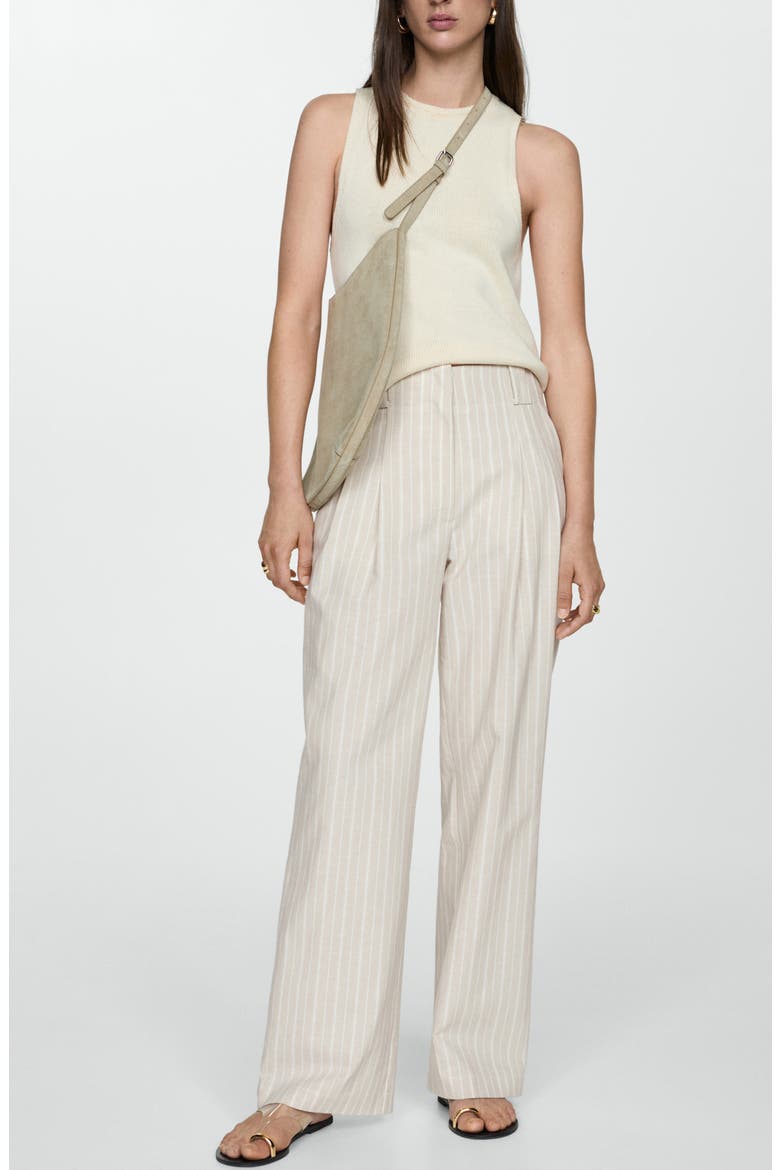 Stripe Straight Leg Pants, Alternate, color, BEIGE