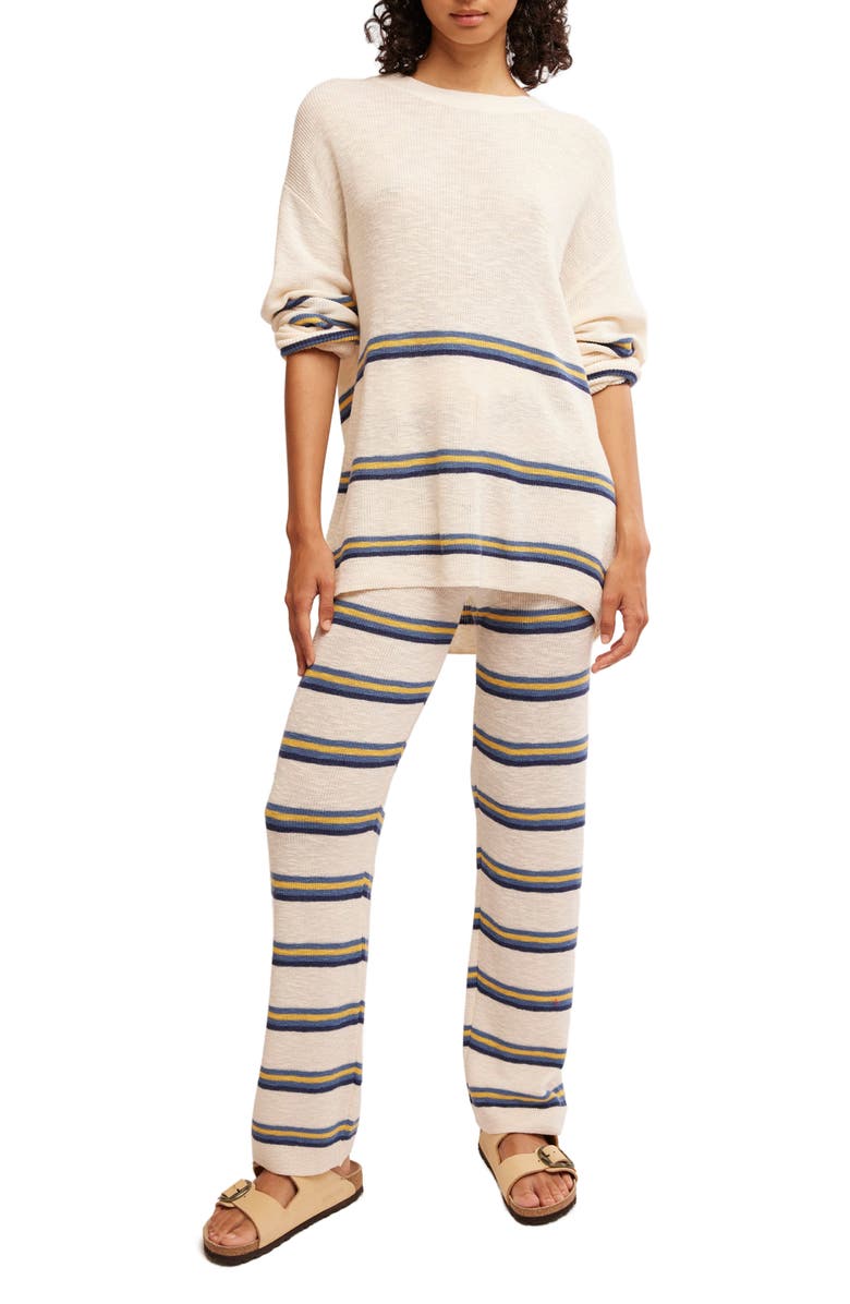 Free People Mariner Stripe Sweater & Pants Set, Main, color, Ecru Combo