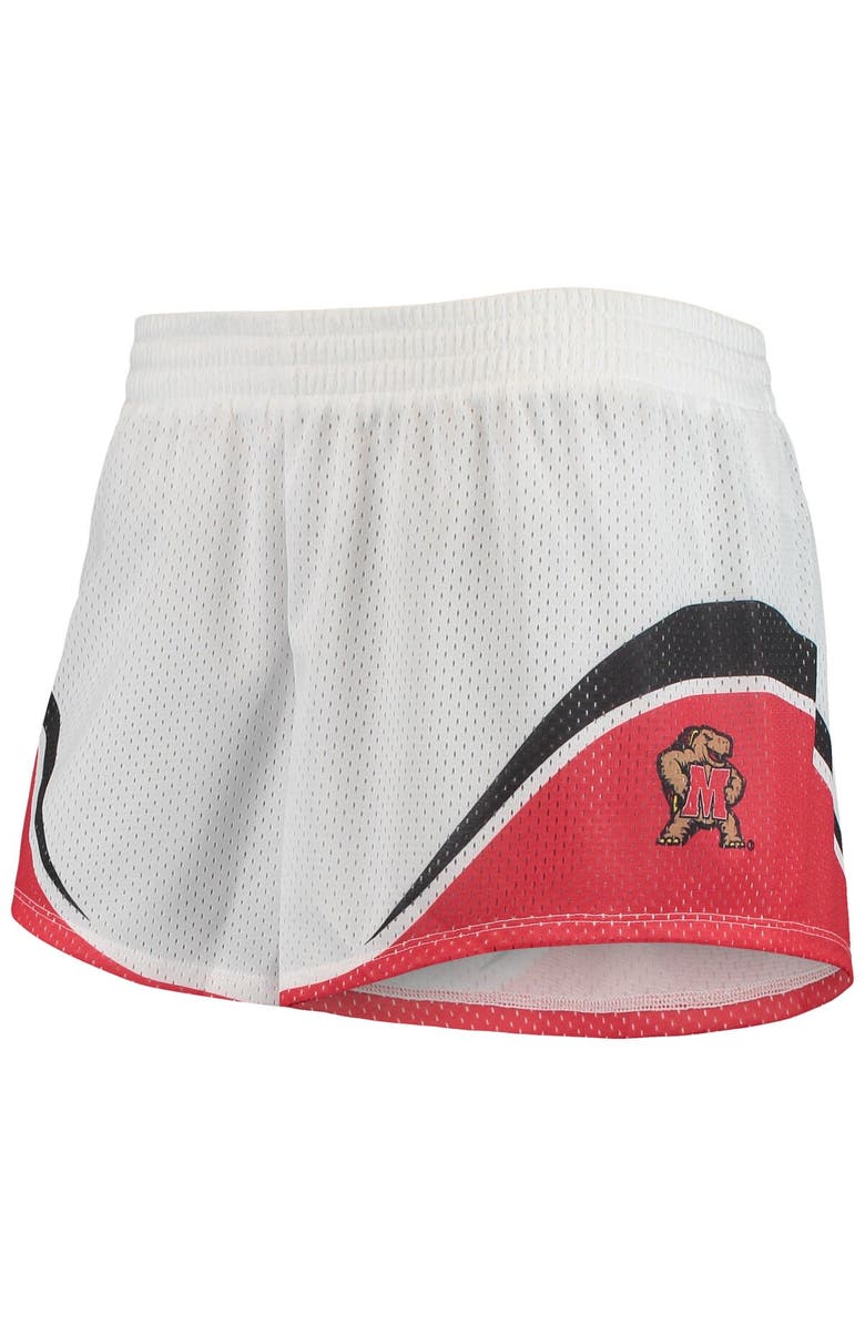 Under Armour Women's Under Armour White/Red Maryland Terrapins Mesh Shorts, Alternate, color,