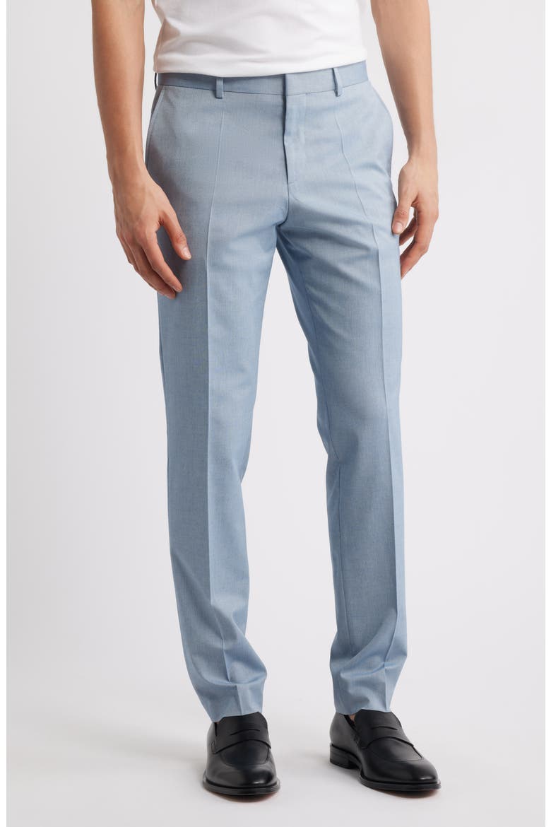 Genius Slim Fit Flat Front Stretch Dress Pants, Main, color, LIGHT BLUE