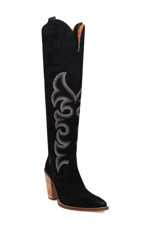 Dingo Primadonna Pointed Toe Over The Knee Western Boot In Black