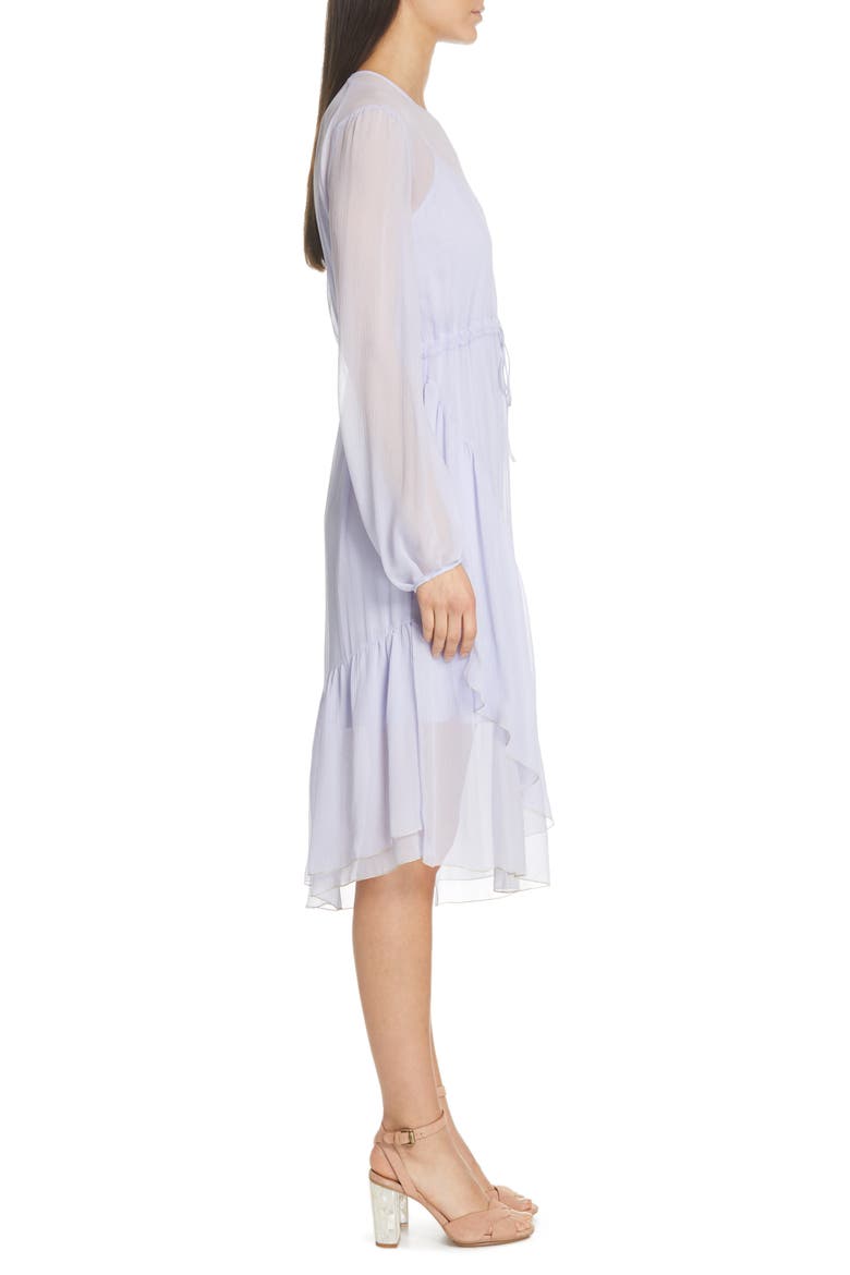 Asymmetrical Silk Midi Dress, Alternate, color, SOFTY LILAC