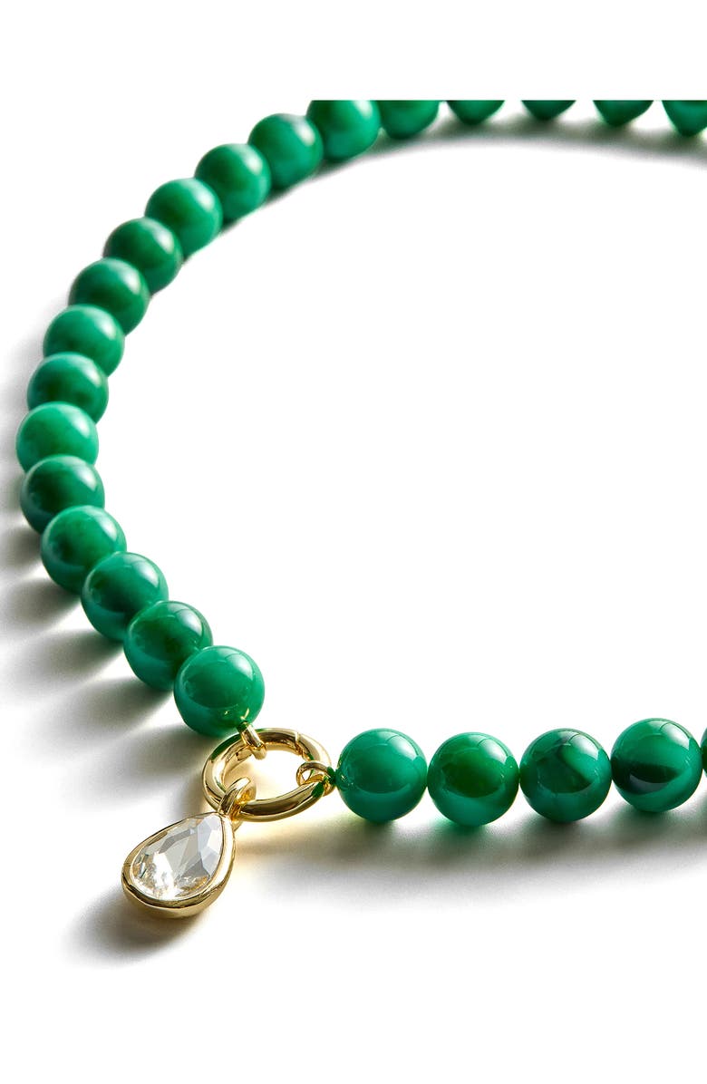 BaubleBar Janette Beaded Pendant Necklace, Alternate, color, Green