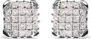 Haus of Brilliance 10K White Gold 3/4 Cttw Princess Diamond Composite Open Frame Stud Earrings
