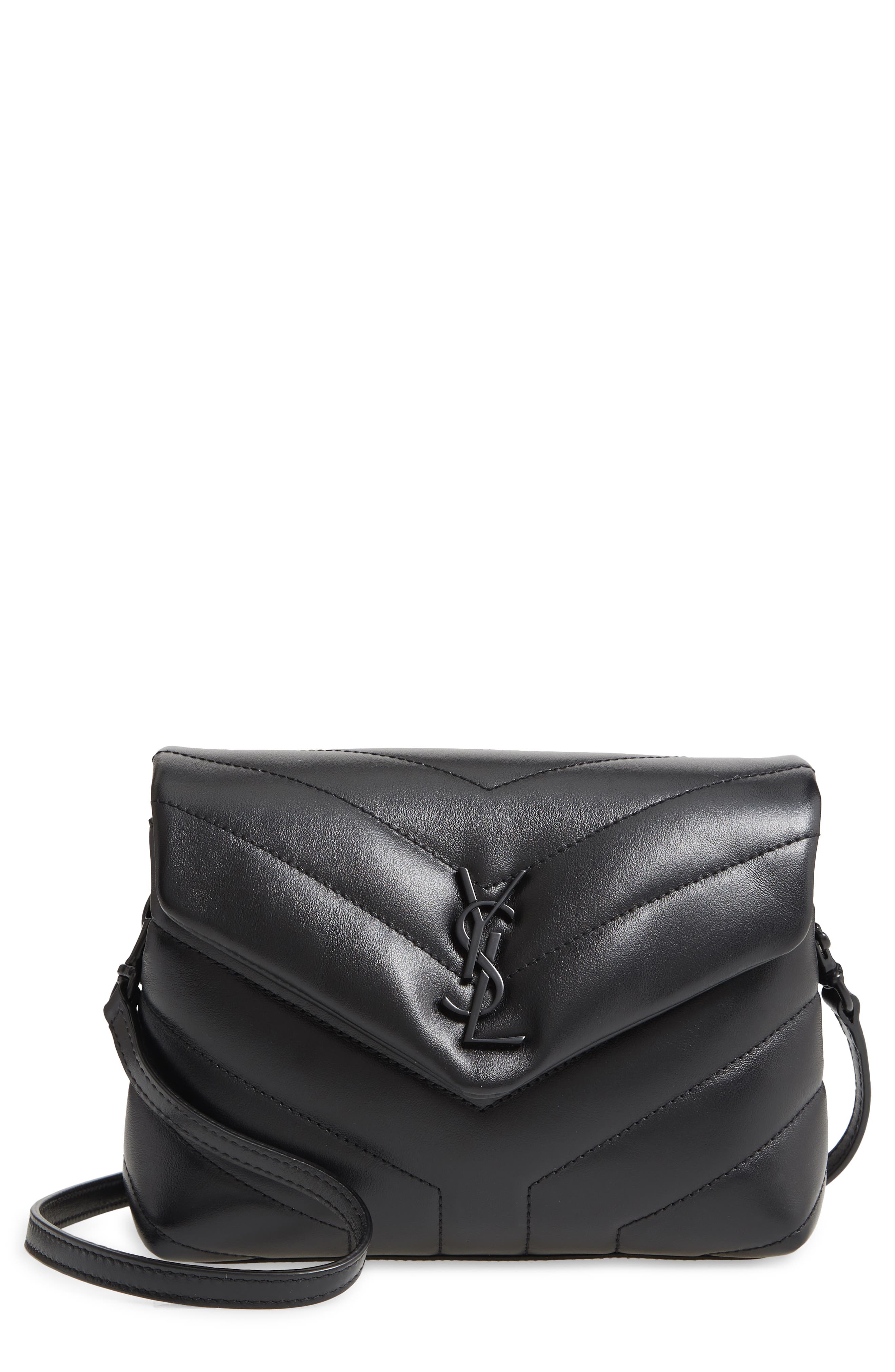Saint Laurent Toy Loulou Leather Crossbody Bag, Main, color, 