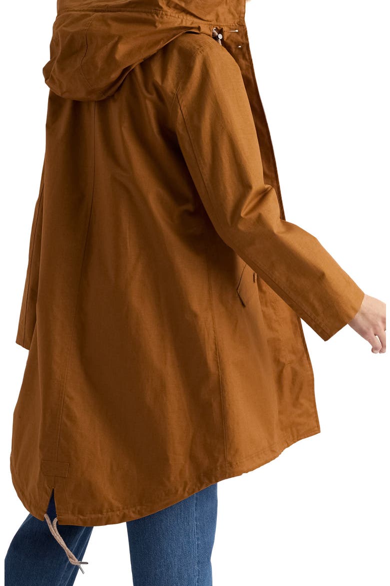 Seafaring Waterproof Linen & Organic Cotton Hooded Coat, Alternate, color, NUTWOOD