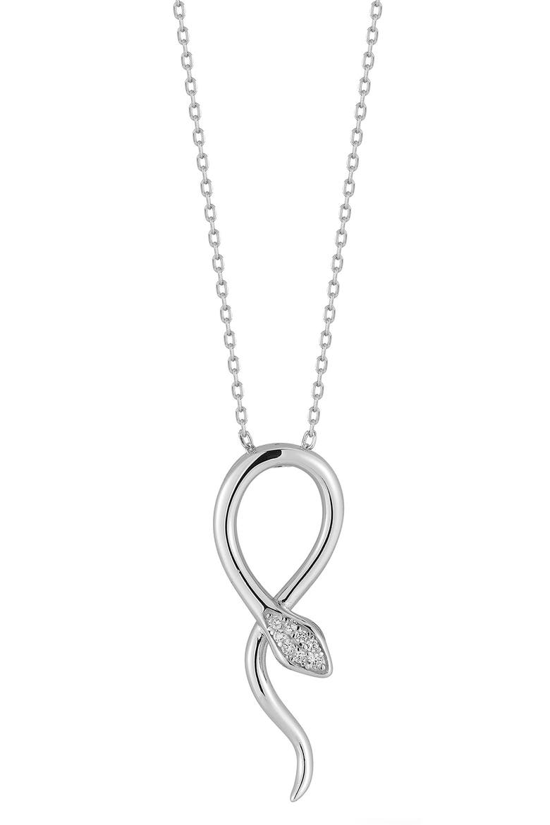 Snake Pendant Necklace, Main, color, SILVER