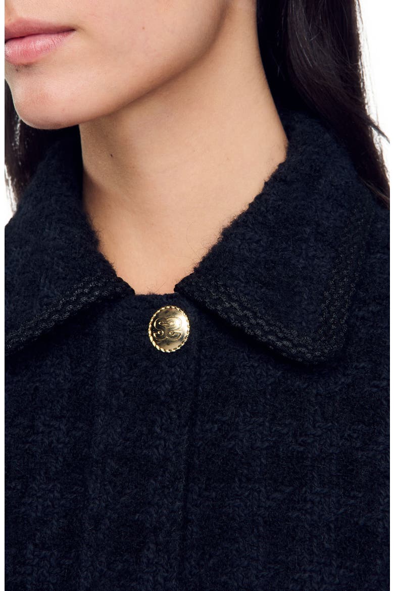 Cropped tweed jacket, Alternate, color, Black
