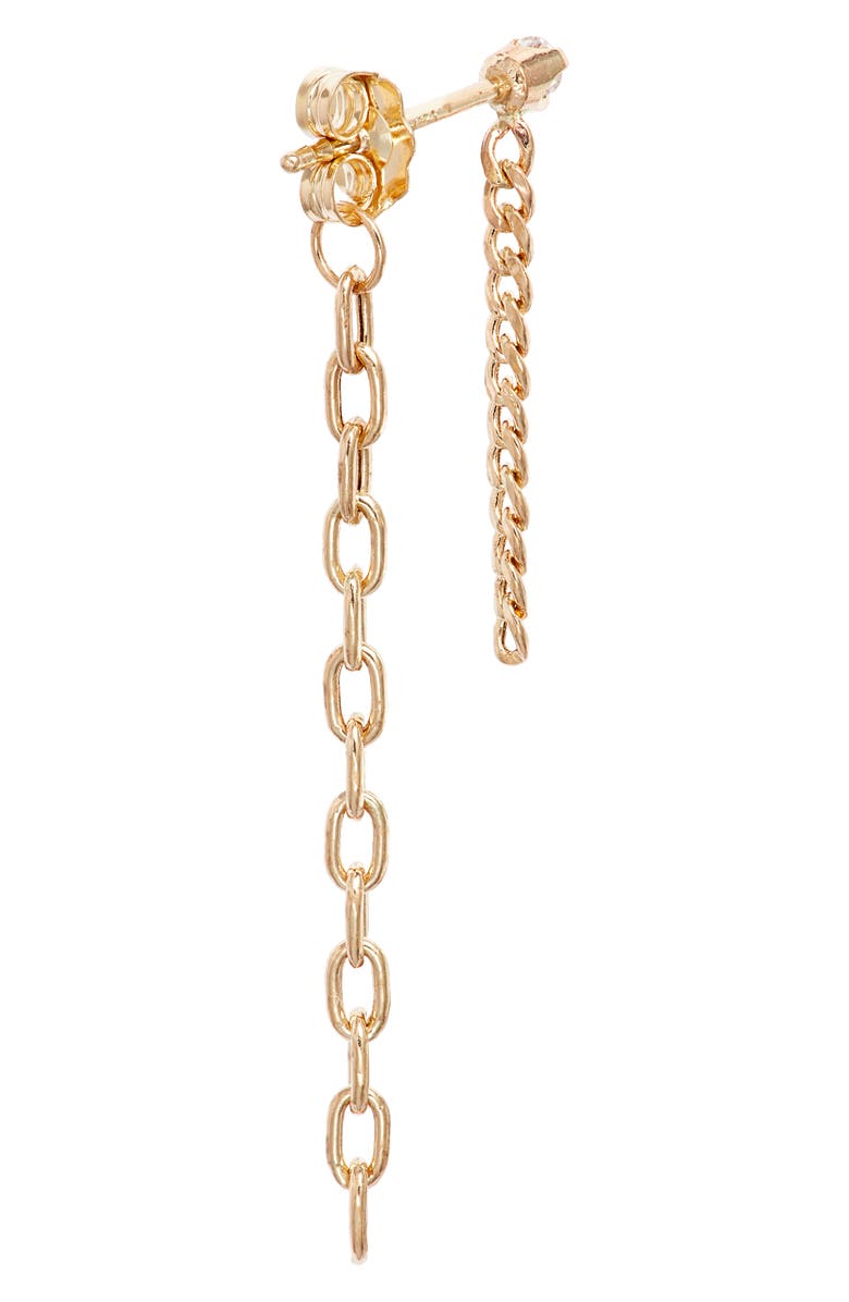 Zoë Chicco Diamond Mixed Chain Double Drop Earrings, Alternate, color,