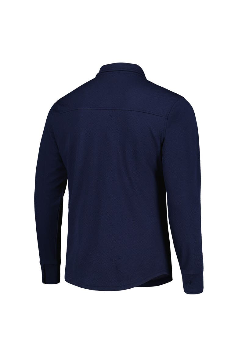 Men's Antigua Navy Seattle Sounders FC Streamer Diamond Button-Up Shacket, Alternate, color, Navy