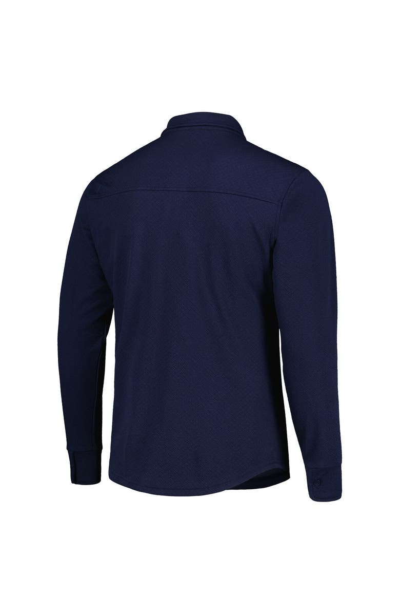 ANTIGUA Men's Antigua Navy Seattle Sounders FC Streamer Diamond Button-Up Shacket, Alternate, color, Navy