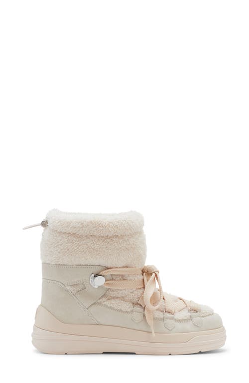 Moncler Insolux Suede Snow Boots In Silk White