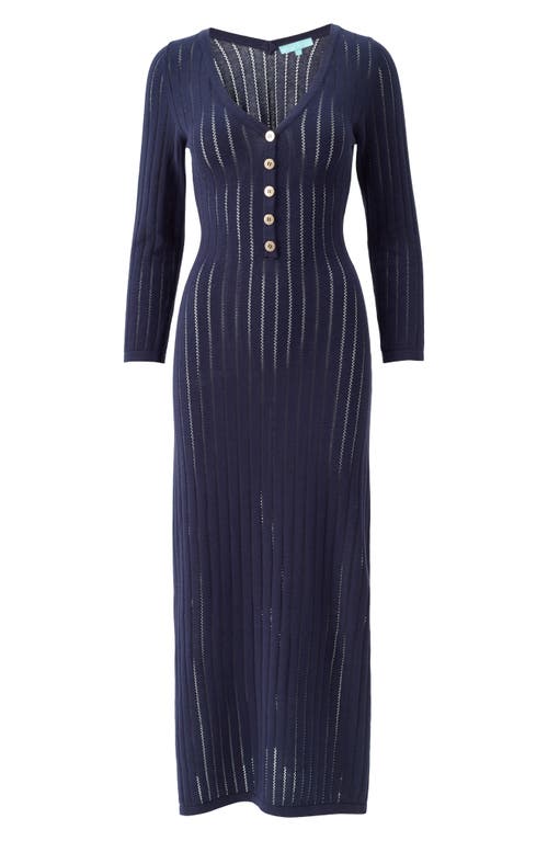 Melissa Odabash Jade Long Sleeve Semisheer Cotton Cover-up Dress In Black