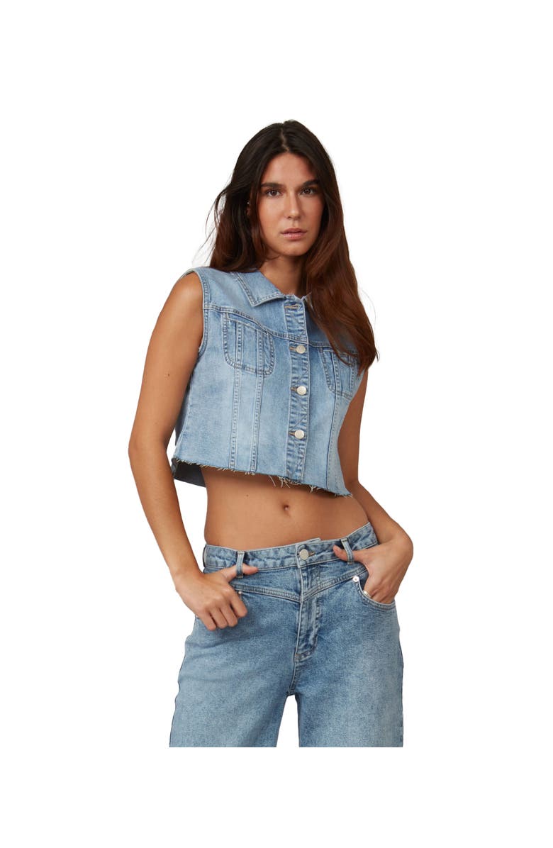 Lola Jeans Gabbie Cropped Denim Vest, Alternate, color,