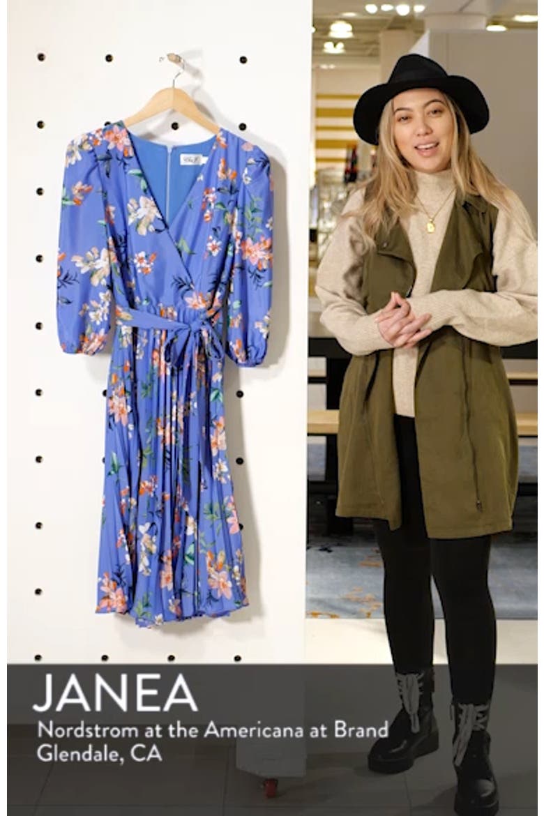 Pleated Faux Wrap Dress video