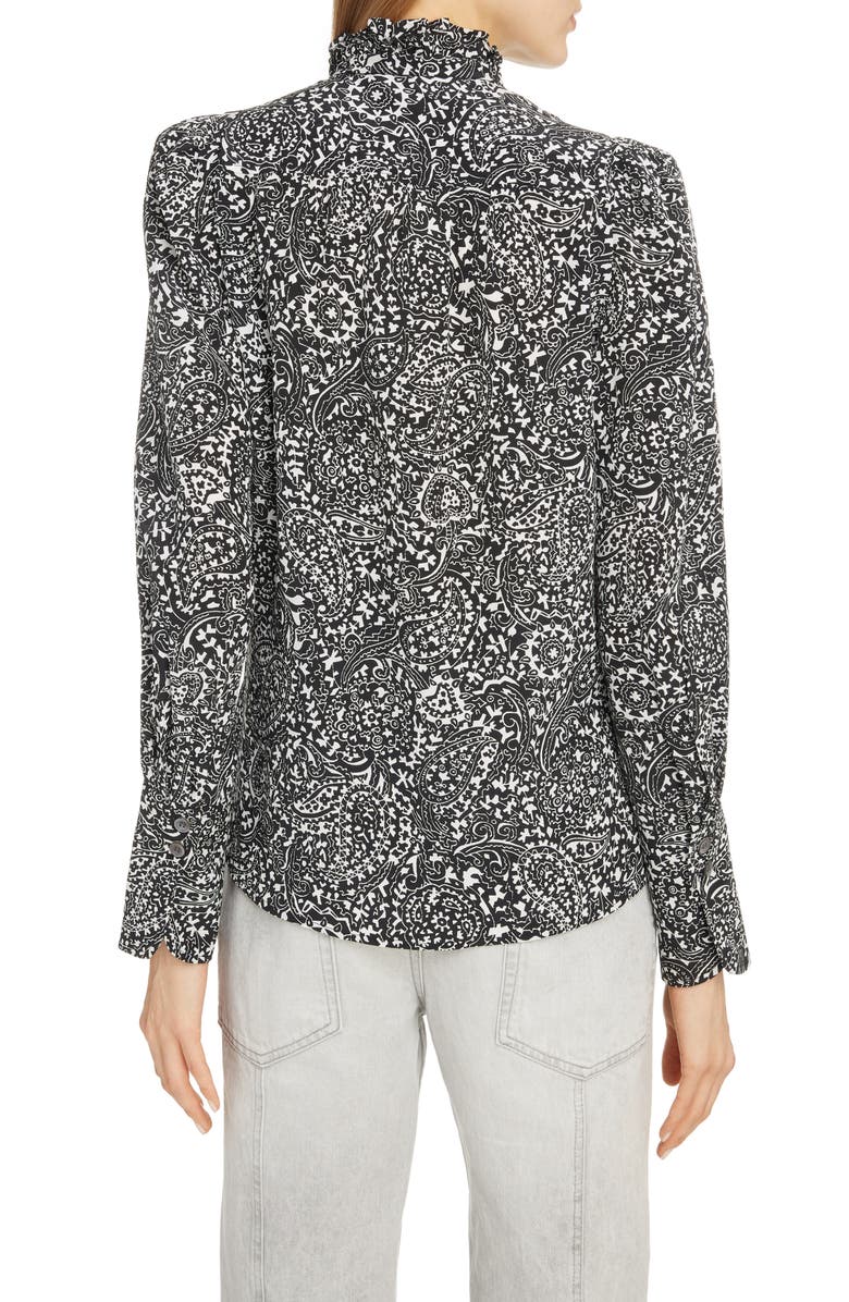 Isabel Marant Paisley Print Silk Blouse, Alternate, color,