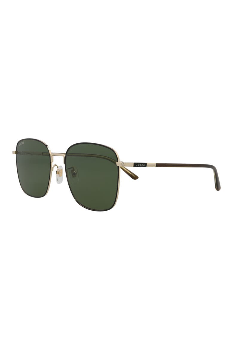Novelty 58mm Rectangular Sunglasses, Alternate, color, GOLD HAVANA GREEN
