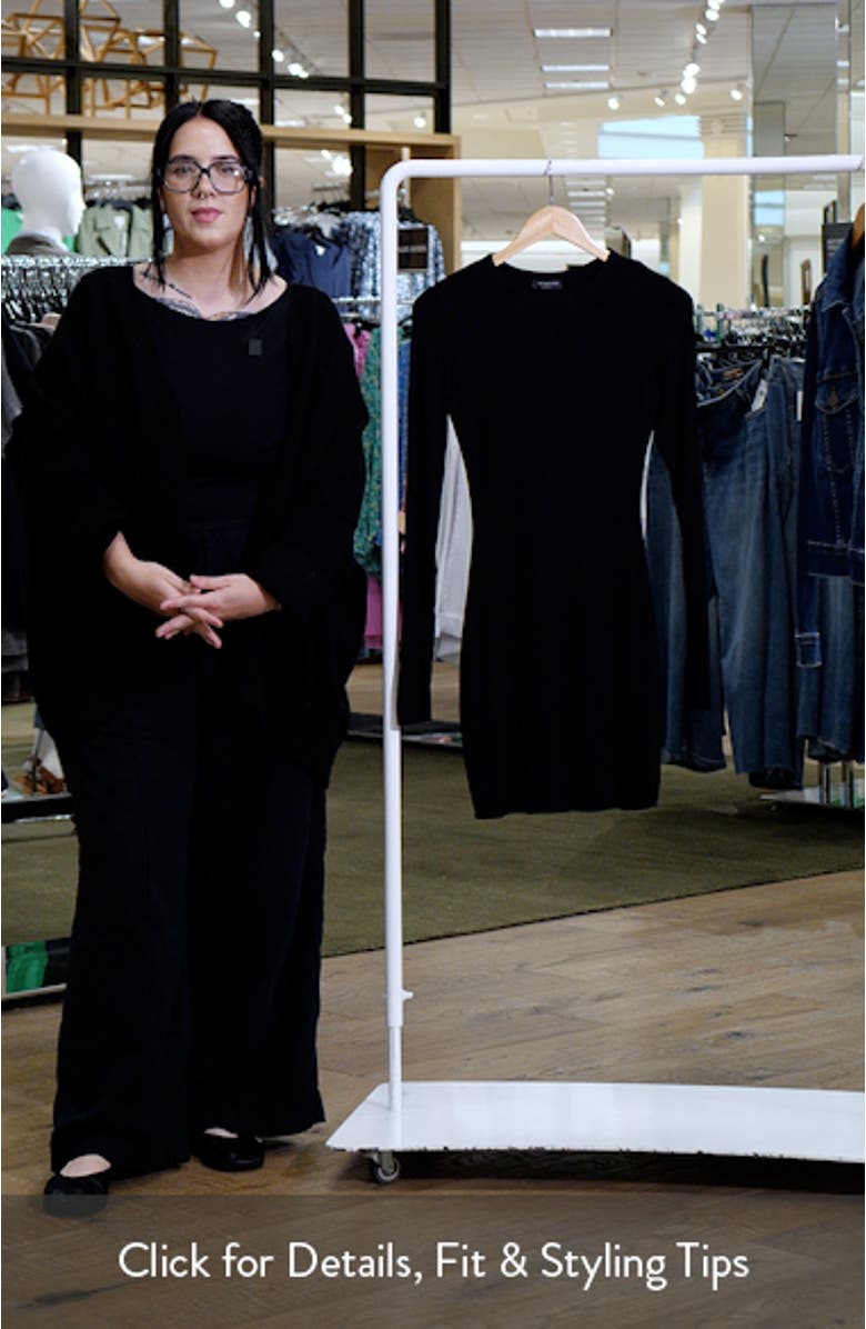 Micro Rib Long Sleeve Body-Con Minidress, sales video thumbnail