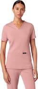 JAANUU Cesi Women's 2-Pocket Slim Knit V-Neck Scrub Top