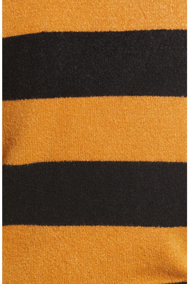 x Atlantic-Pacific Mix Stripe Puff Sleeve Sweater, Alternate, color, TAN SUGAR- BLACK MIX STRIPE