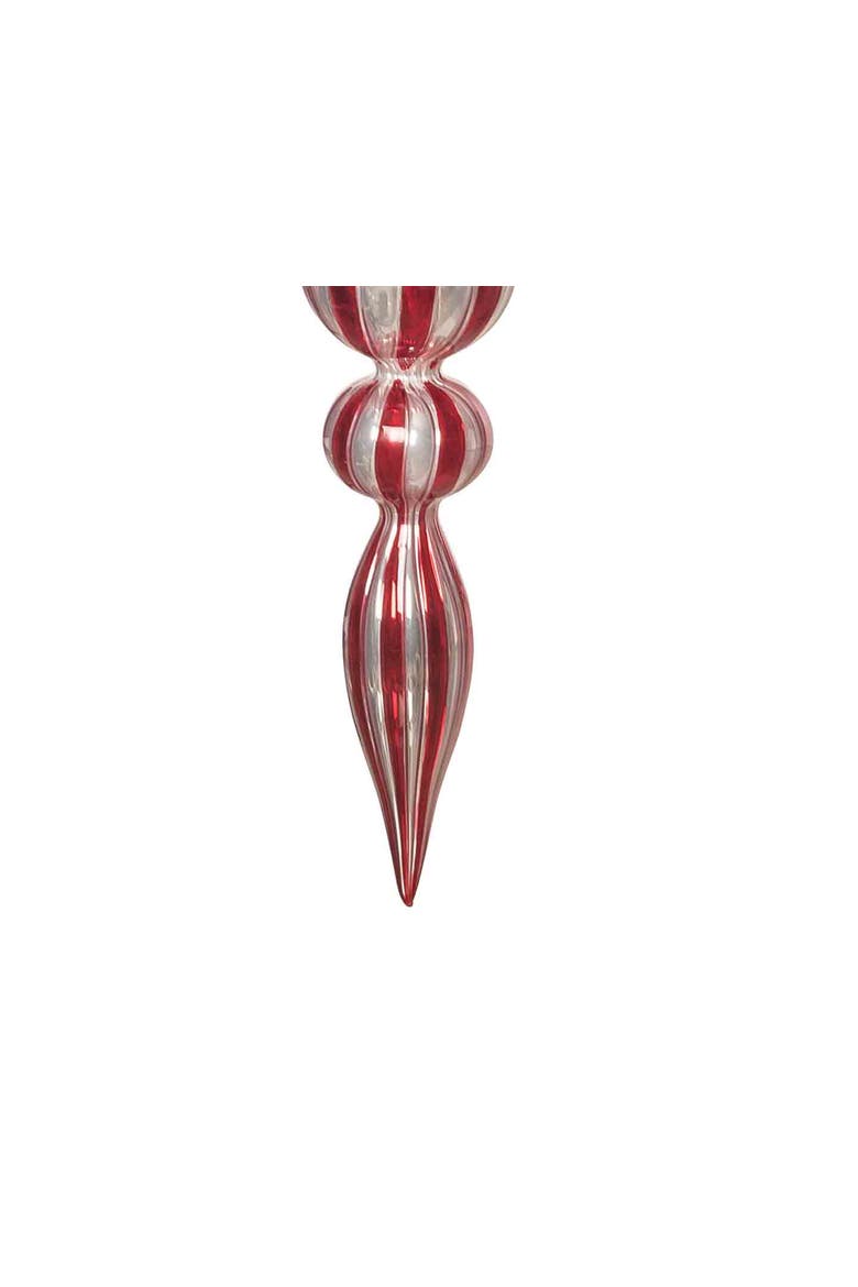 Red & White Vintage Bauble Ornament, Alternate, color, Red