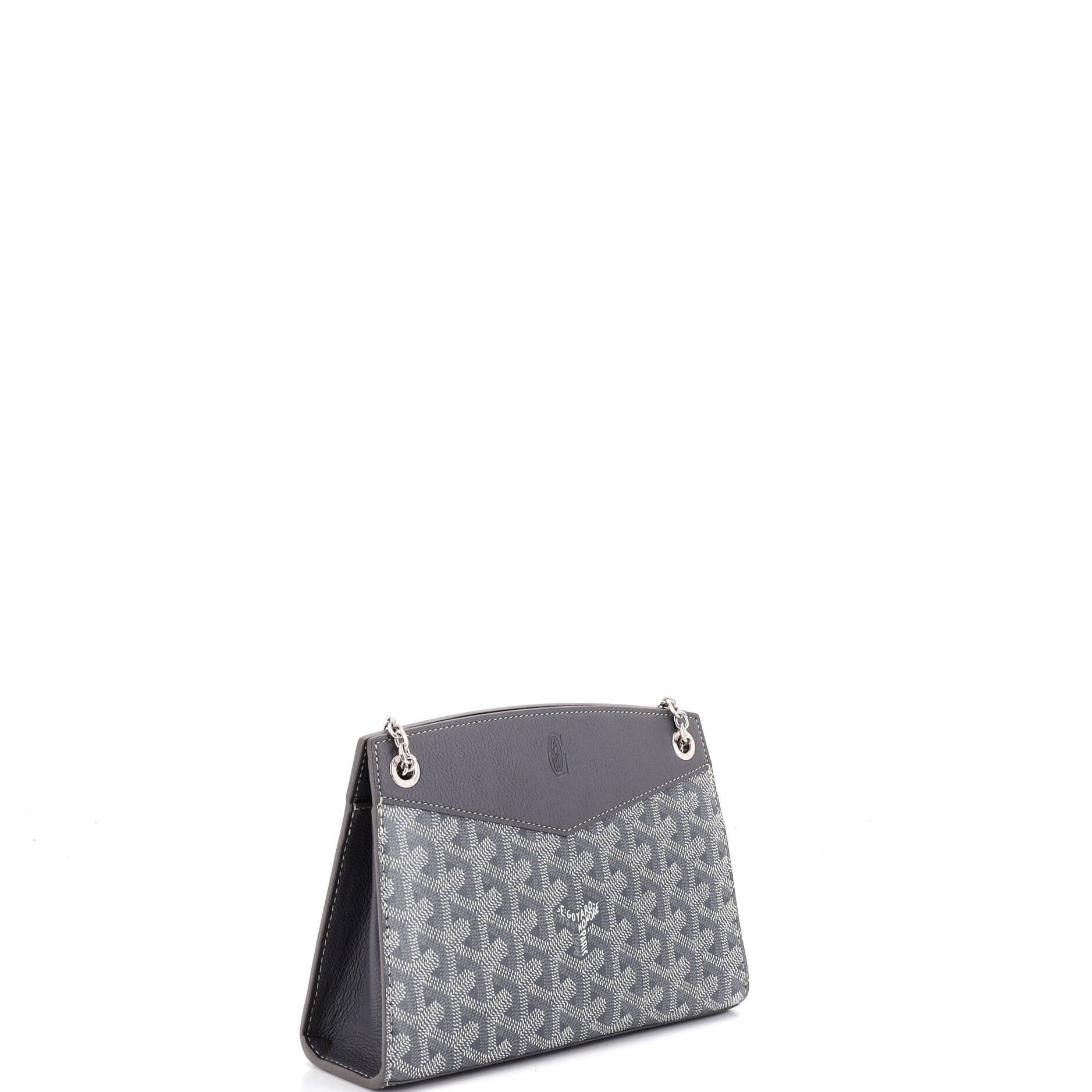 Structured Rouette Chain Shoulder Bag Coated Canvas Mini, Alternate, color, Grey