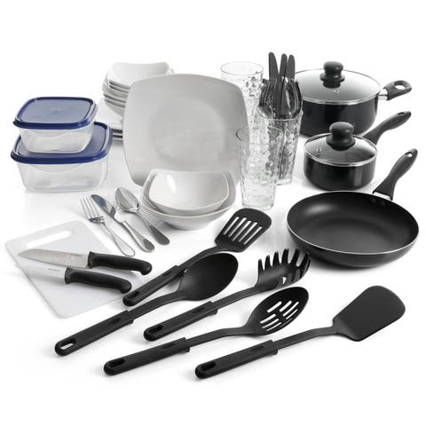 All U Need 45 Piece Dinnerware Cookware Combo Set